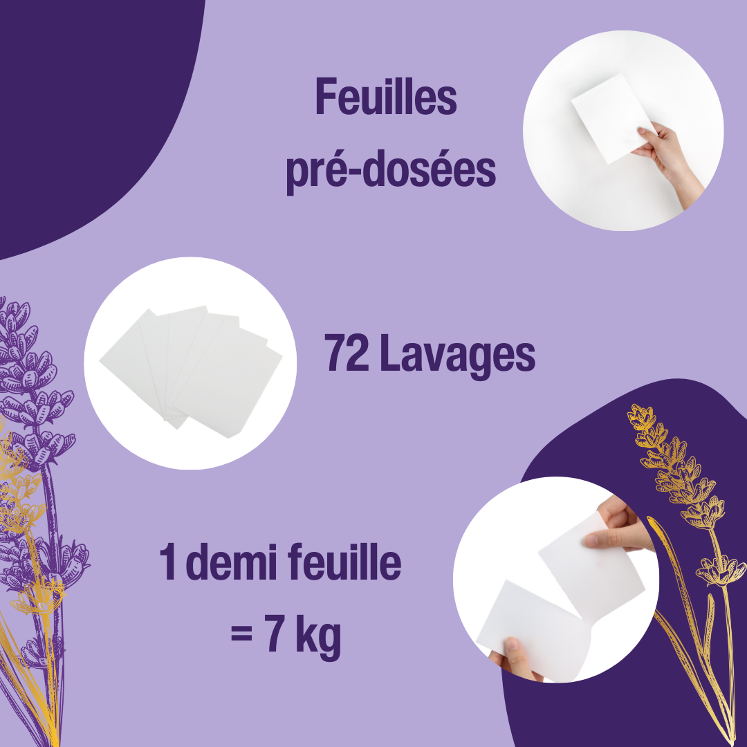 Feuille de lessive ultra-concentrée Lavande- 72 lavages