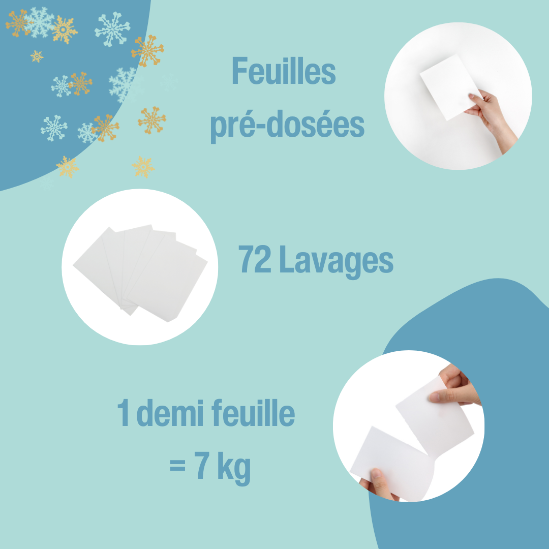 Feuille de lessive ultra-concentrée Eclat enneigé - 72 lavages